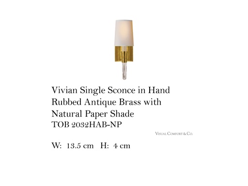 [MHT-004314] Vivian Single Sconce (AB)